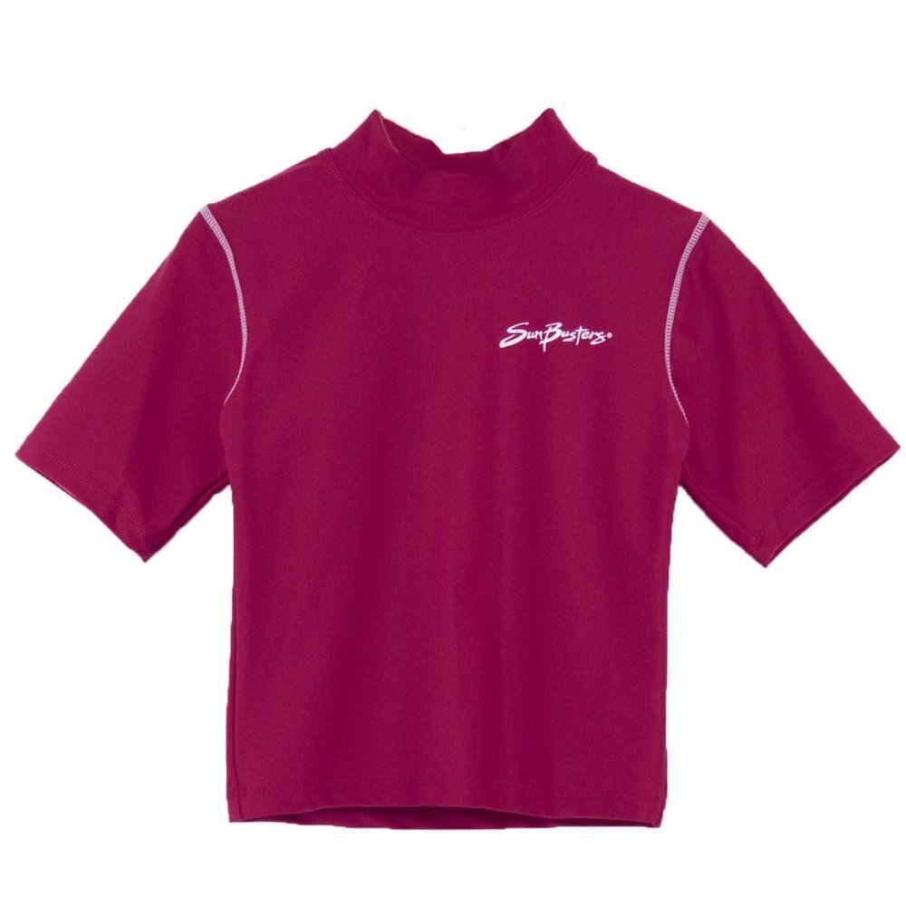 Girls Sun Busters S/S UV Swim Shirt Rashguard Cranberry (UPF50+) 4-5 years